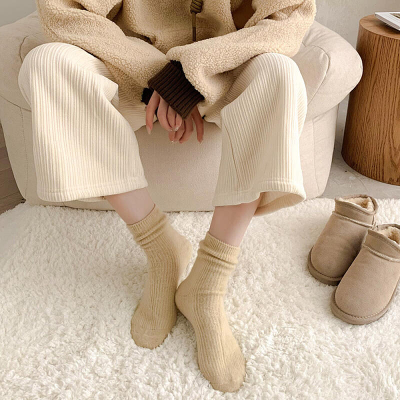 

Loran Women s Winter Plain Socks 6-Color Set 6-piece set