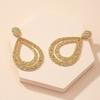 Europe and America Exaggerated Vintage Metal Waterdrop Earrings for Women Girls Double Layered Long Earrings Chunky Jewelry Gift