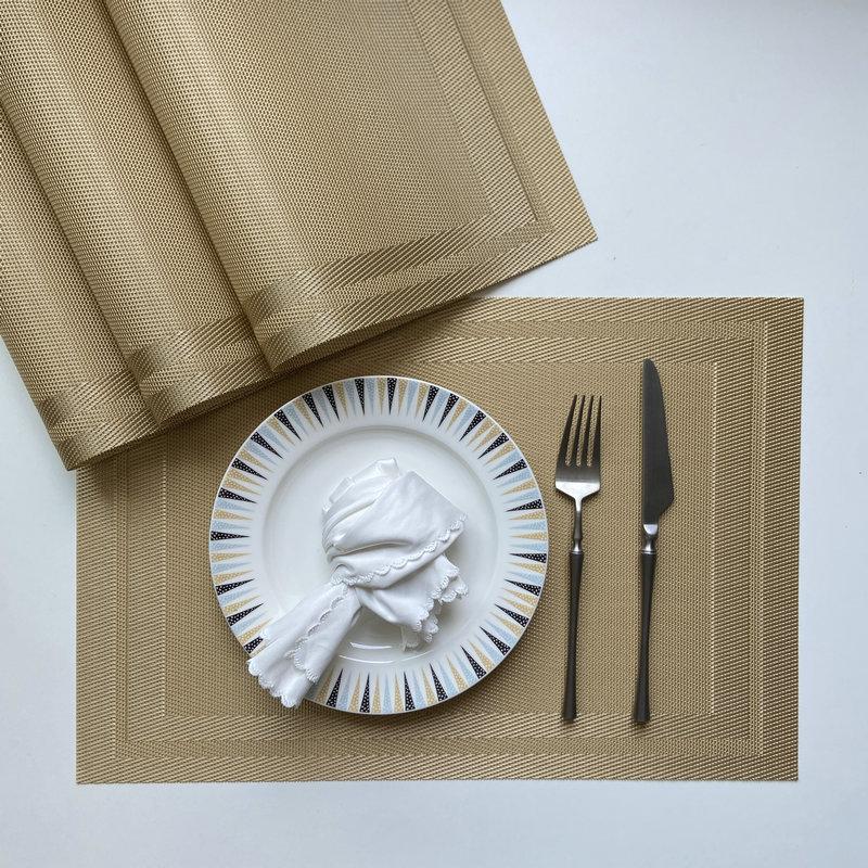 PVC Western food mat, hotel Teslin thermal insulation mat, single frame coaster, home non-slip double frame jacquard woven mat