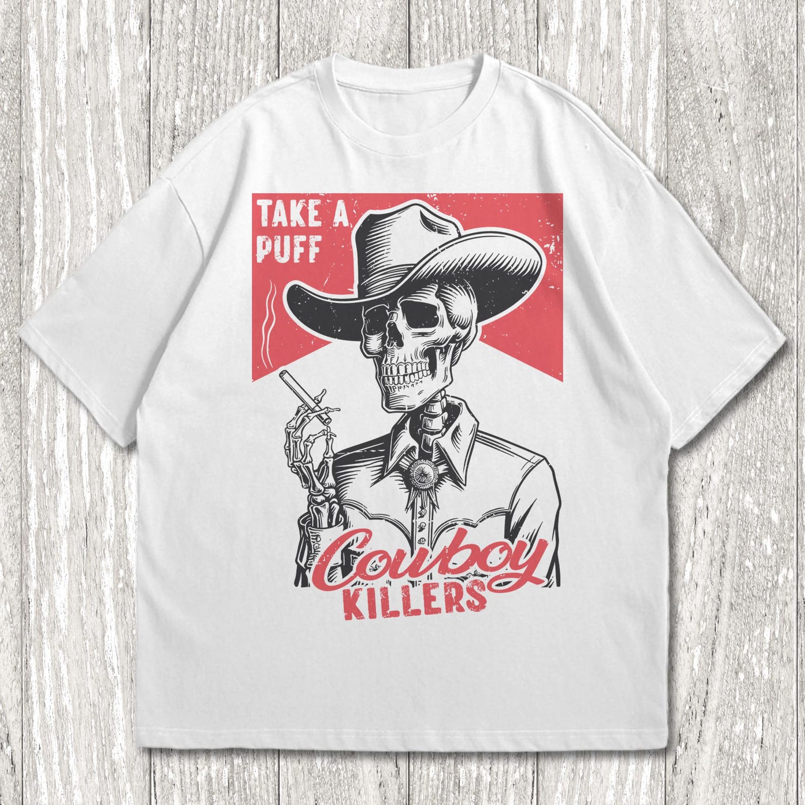 Smoking Skeleton Unisex Adult Tee, Cowboy Killers Shirt, Vintage Western Grunge Shirt, Funny Skull Graphic T-Shirt, Edgy Alt Clothing Gift 2XL