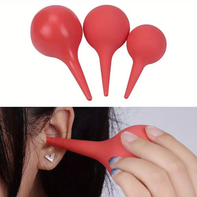 Gentle Ear Wax Remover Bulb: 1pc Reusable Rubber Syringe for Safe Cleaning, No Battery, Home & Travel Kit with Solution