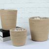 Modern Cotton Rope Woven Basket Nordic Style Weaving Planter Woven Flowerpot  Office Decoration