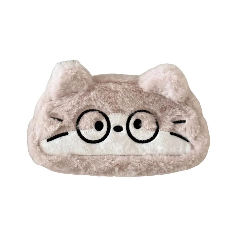 Funny Cat Cartoon Pencil Case Cute Kawaii Cat Printed Pencil Case Animal Glasses Large Capacity Cat Stationer Bag