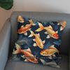 2D Colorful Koi Fish Pattern Decorative Pillow Cover Pattern Cushion Cover Suitable For Sofa Bedroom Car Pillow Cover