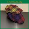 Retro Check Artistic Pattern Cap For Women Winter Fashion Breathable Warm Hat