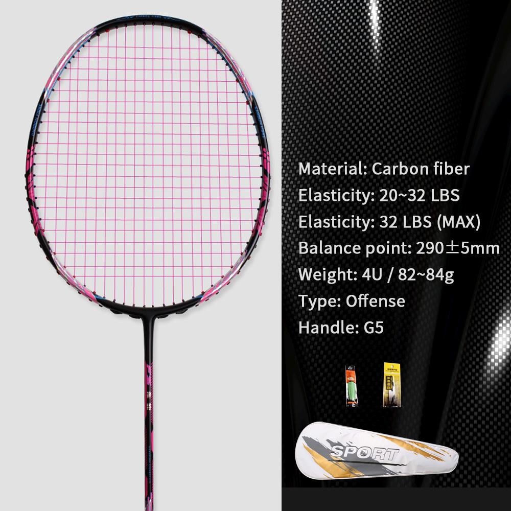 

21-30 LBS badminton racket carbon fiber man woman adult high elasticity durable major Attack racket defense Competition level 21LBS