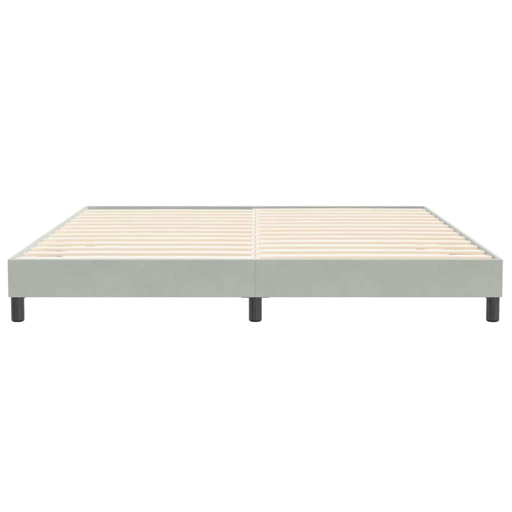Box Spring Bed Without Mattress Light Gray 200 x 210 cm Velvet