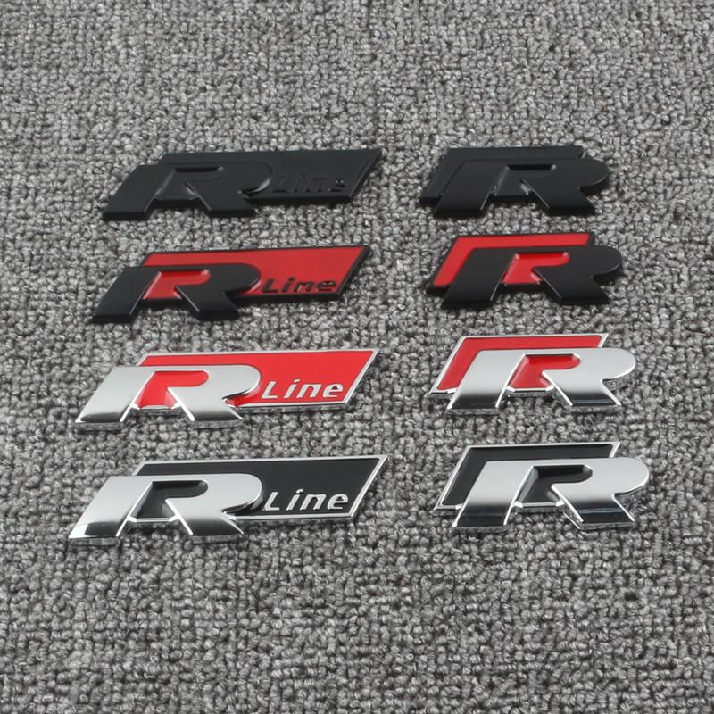 hsvrd1 2026 Hot For VOLKSWAGEN VW 3D Metal R Rline Emblem R line Badge Body Sticker For Volkswagen Golf Tiguan Touareg Polo GTI CC Pass