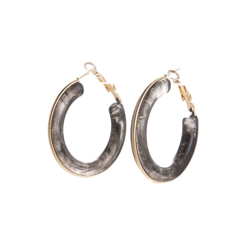 Vintage Brown Resin Round Hoop Earrings for Women Exquisite Elegant Geometric Circle Temperament Earings Wedding Jewelry Gifts