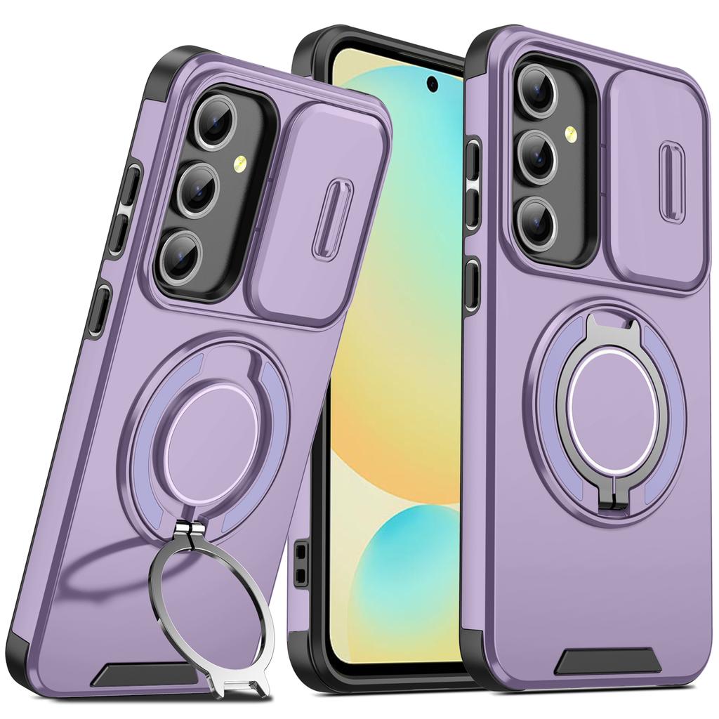 For Samsung A14 Case Galaxy A54 A13 4G 5G A04S Cover Magnetic Ring Armor Slide Camera Lens Case Magsafe Wireless Charge Cover