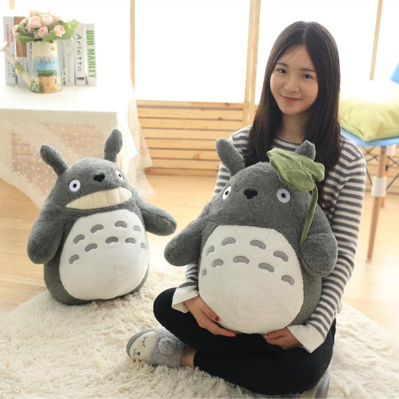 Japanese Adorable Anime Movie Totoro Plush Toy Laugh Heartily Totoro Stuffed Anime Totoro Lotus Leaf Pillow Totoro Plushies Doll