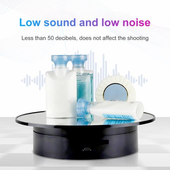 Display Stand 360 Degree Rotating Long Lasting Time Round Shape Electric Motorized Turntable Base for Photography