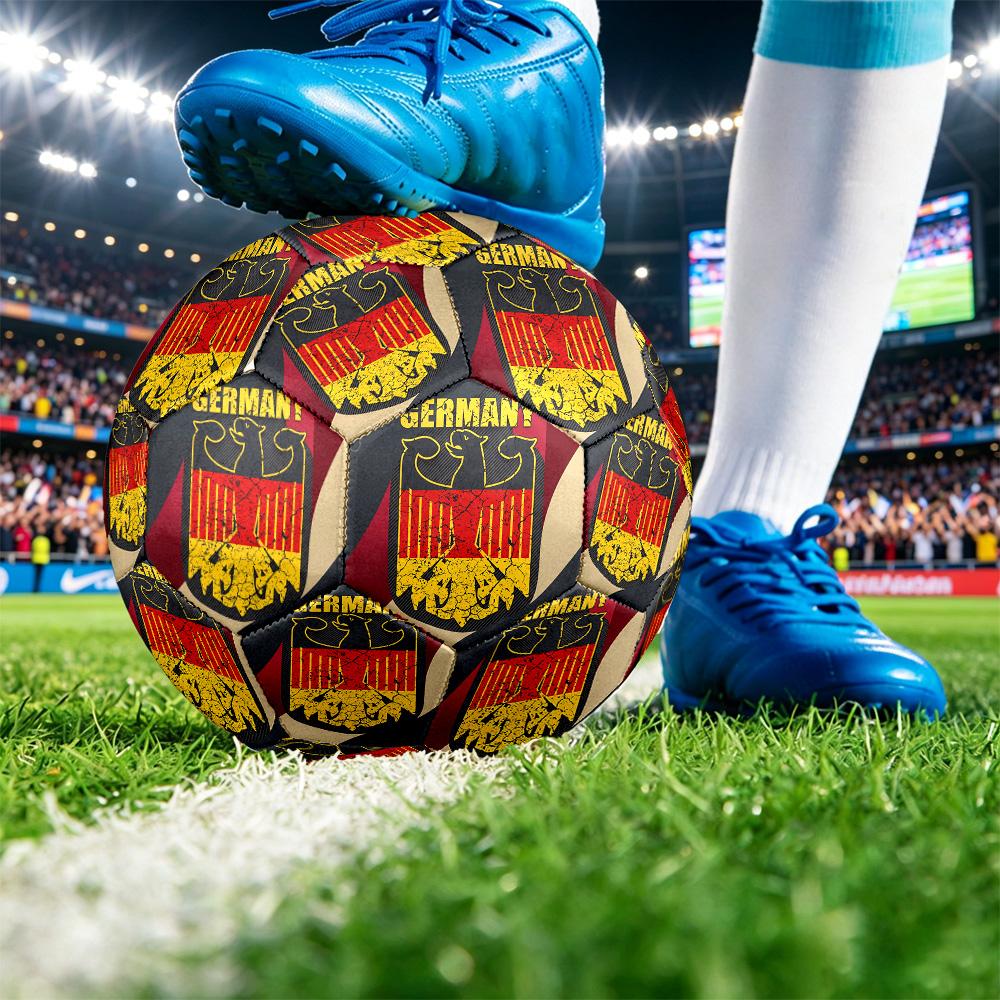 Germany Football Printed Size 5 Soccer Ball Wear Resistant Standard Adult Training Football Fan Gift for Indoor Outdoor Match Sports