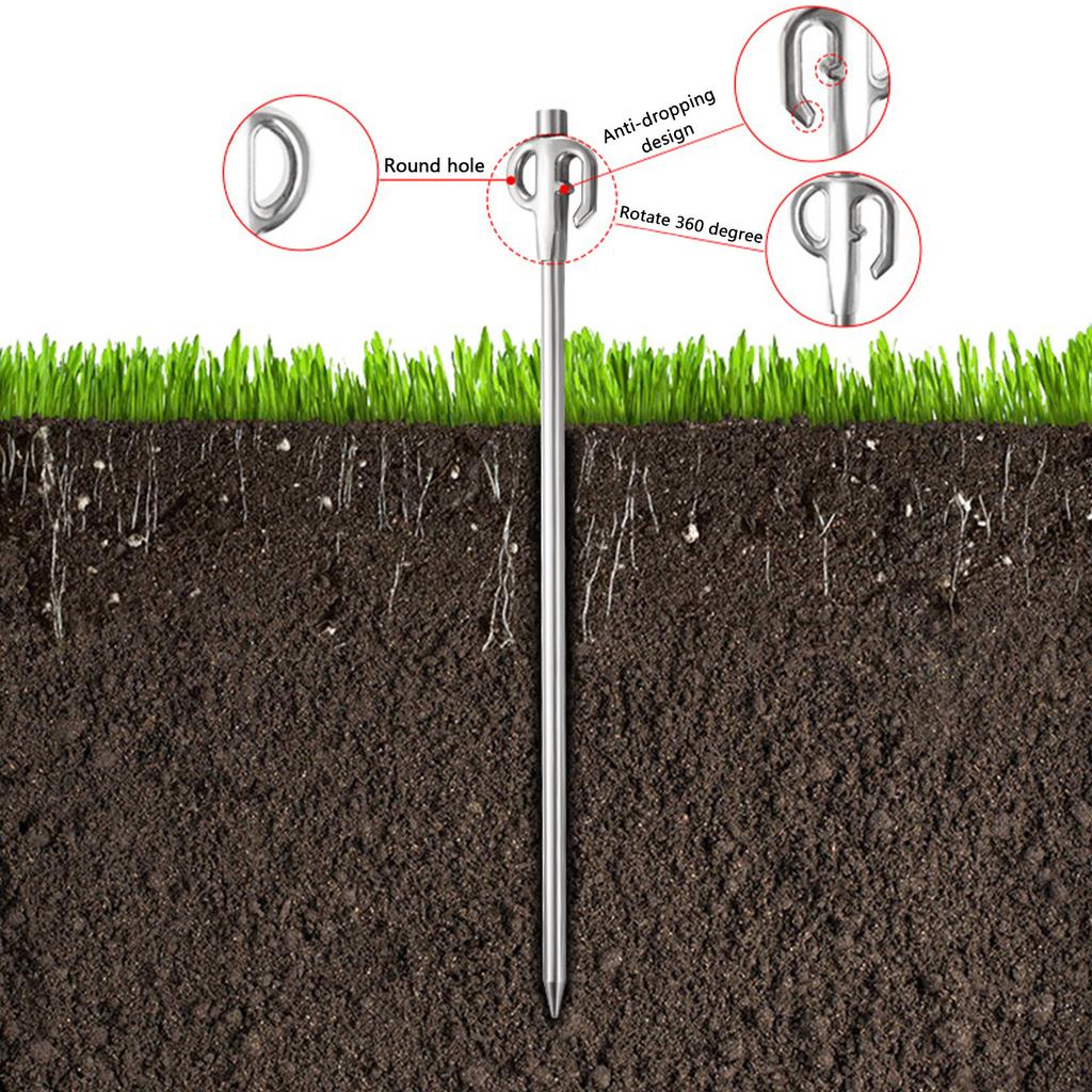 Dog Tie Out Stake Dog Anchor Dog Tie Out Stake Heavy-Duty Rust Resistant Stainless Steel Ground Anchor Dog Stake For Yard And