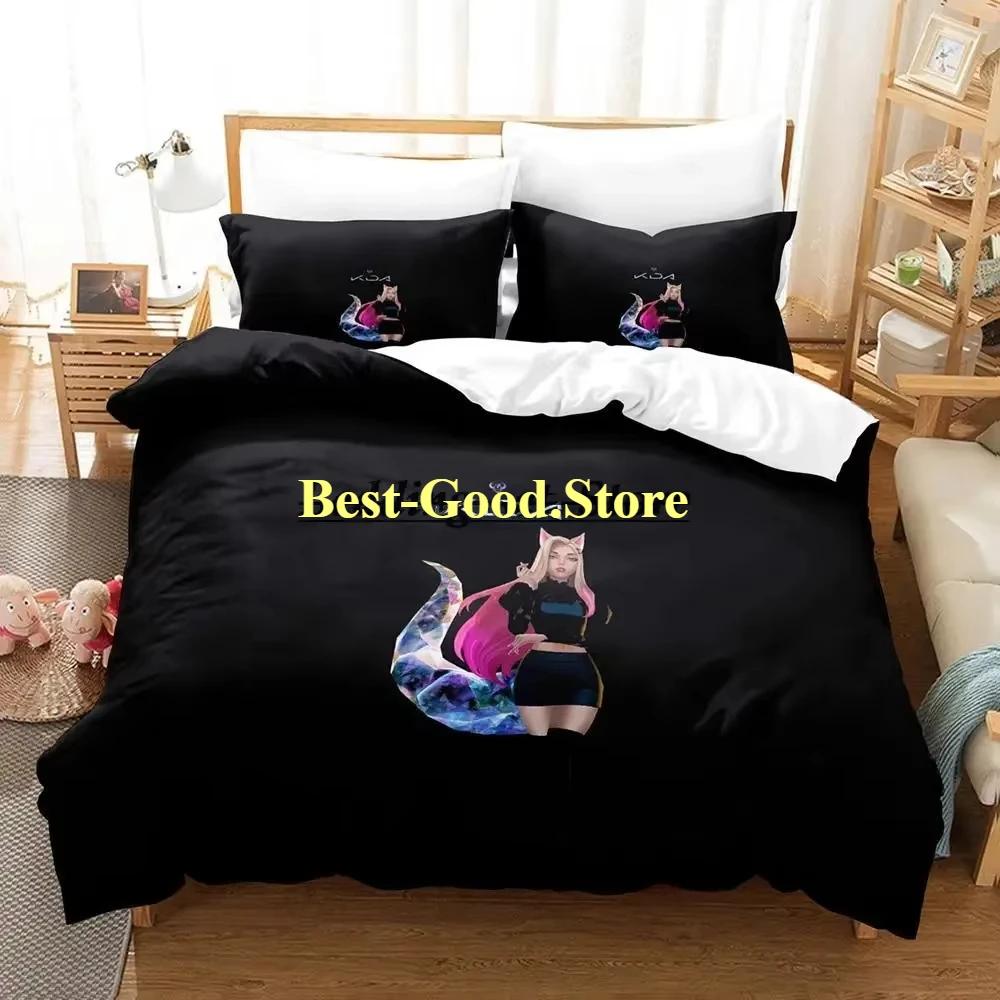 Game Kda The Baddest Bedding Set Single Twin Full Queen King Size Bed Set Aldult Kid Bedroom Duvetcover Sets Anime Bed Sheet Set
