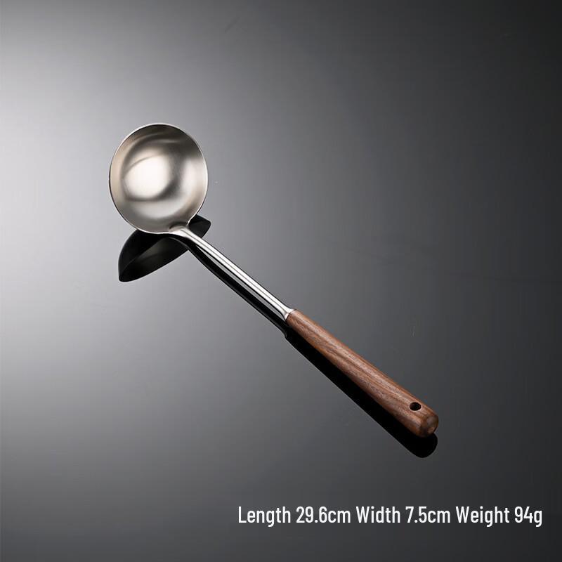 

Qianxing 304 Stainless Steel Walnut Wood Soup Ladle