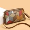 New Bohemian Crossbody Bag High Quality PU Leather Women Small Crossbody Shoulder Bags Spliced Color Crossbody Change Mobile Phone Bag