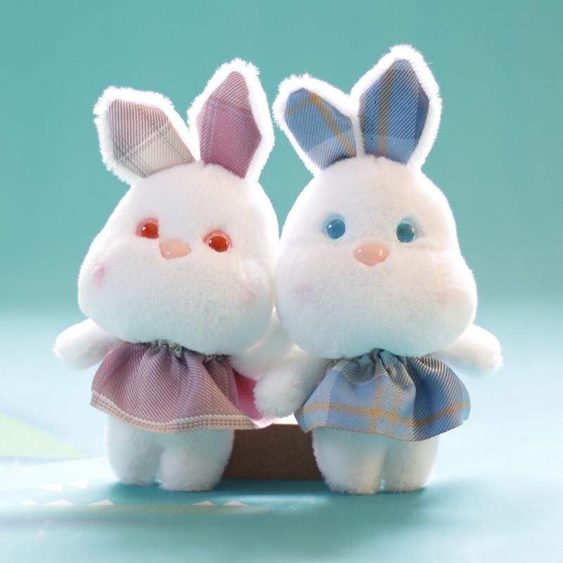 Adorable Small Bunny Plush Toy Cute Rabbit Doll Bag Charm Keychain Accessory Soft Fluffy