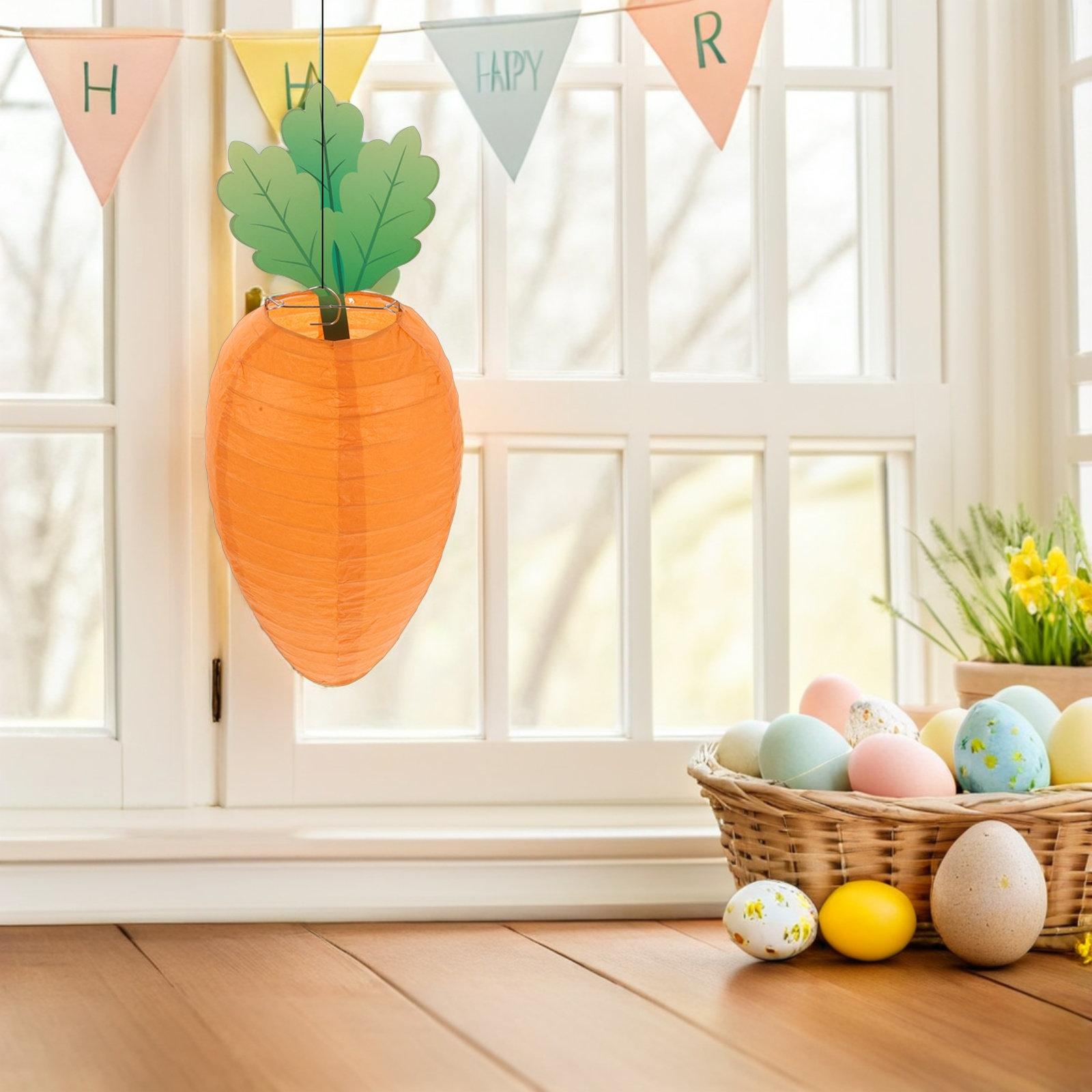 

4Pcs Carrot Pendant Easter Lanterns Decorative Hanging Ornaments for Home Garden Classroom Party Spring Festive Decor Supplies other