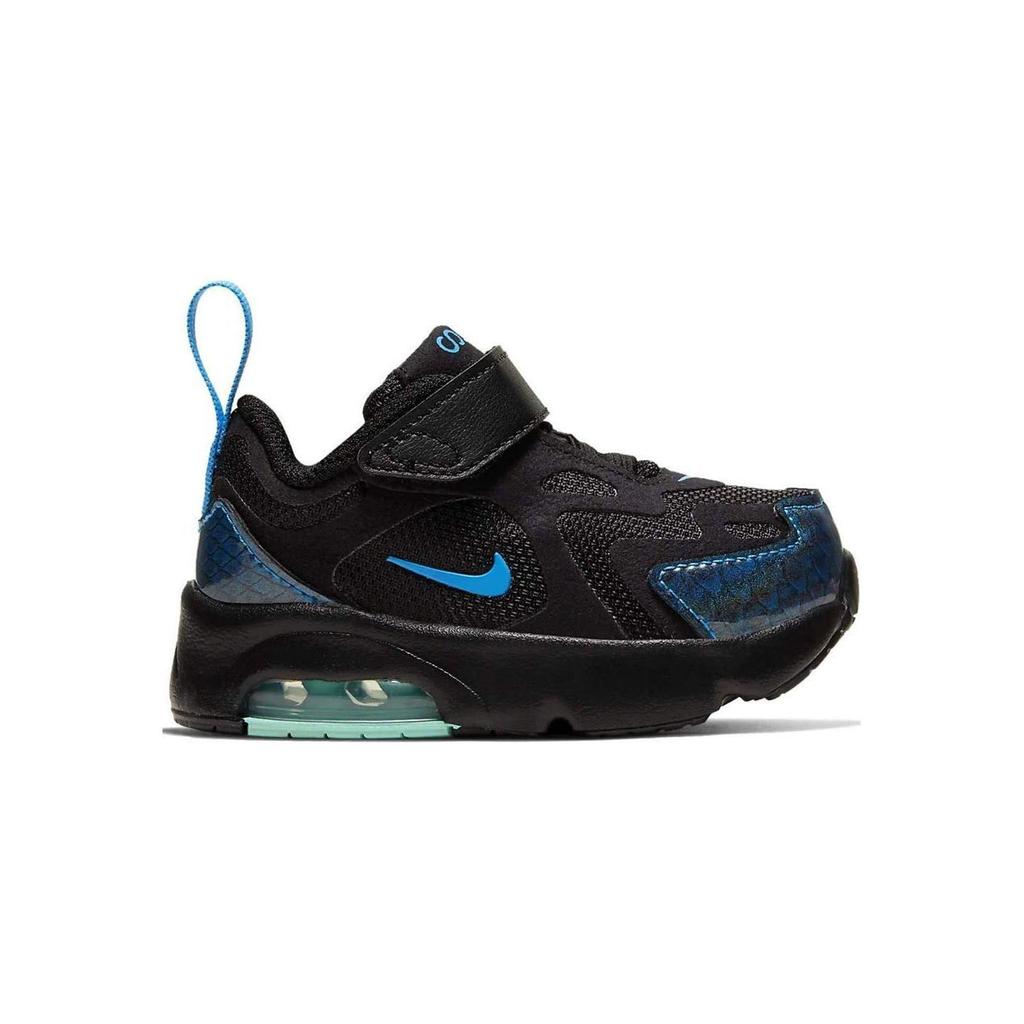 New Nike Air Max 200 Slip-Resistant Cushioning Wear-Resistant Low-Top Running Shoes Black Blue Infant And Toddler CQ4008-001