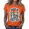 Women's Fashionable Casual Music Festival Print Round-Neck Short-Sleeve T-Shirt