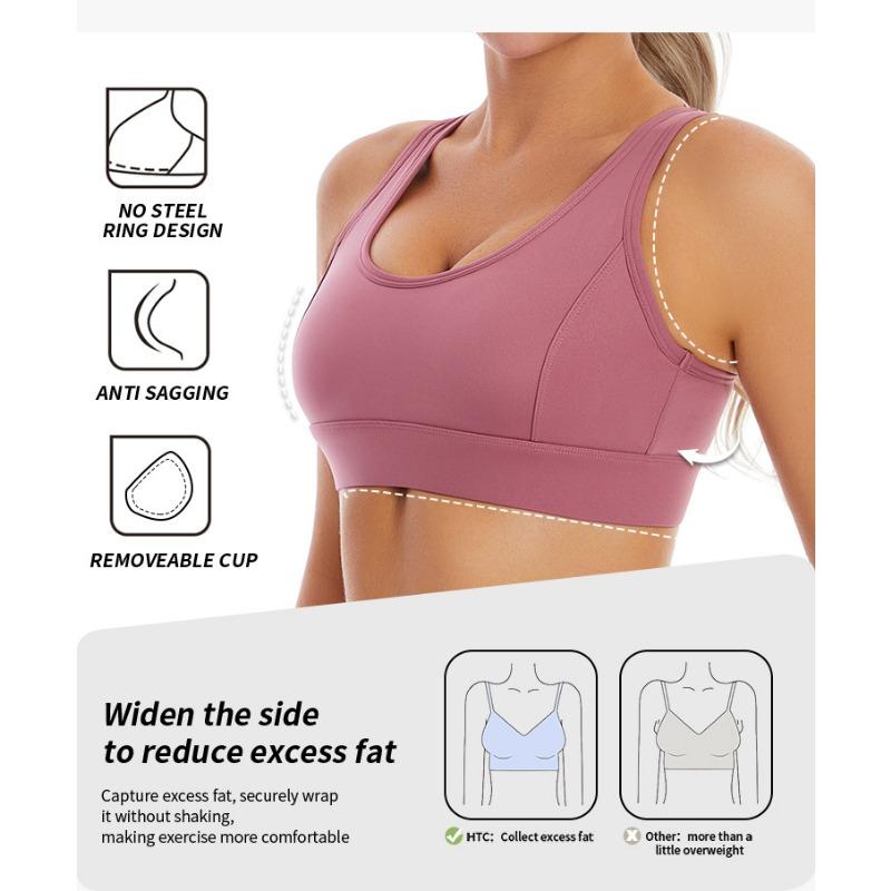 Plus Size Mesh High Shockproof Sports Bra For Women Yoga Fitness Running Workout