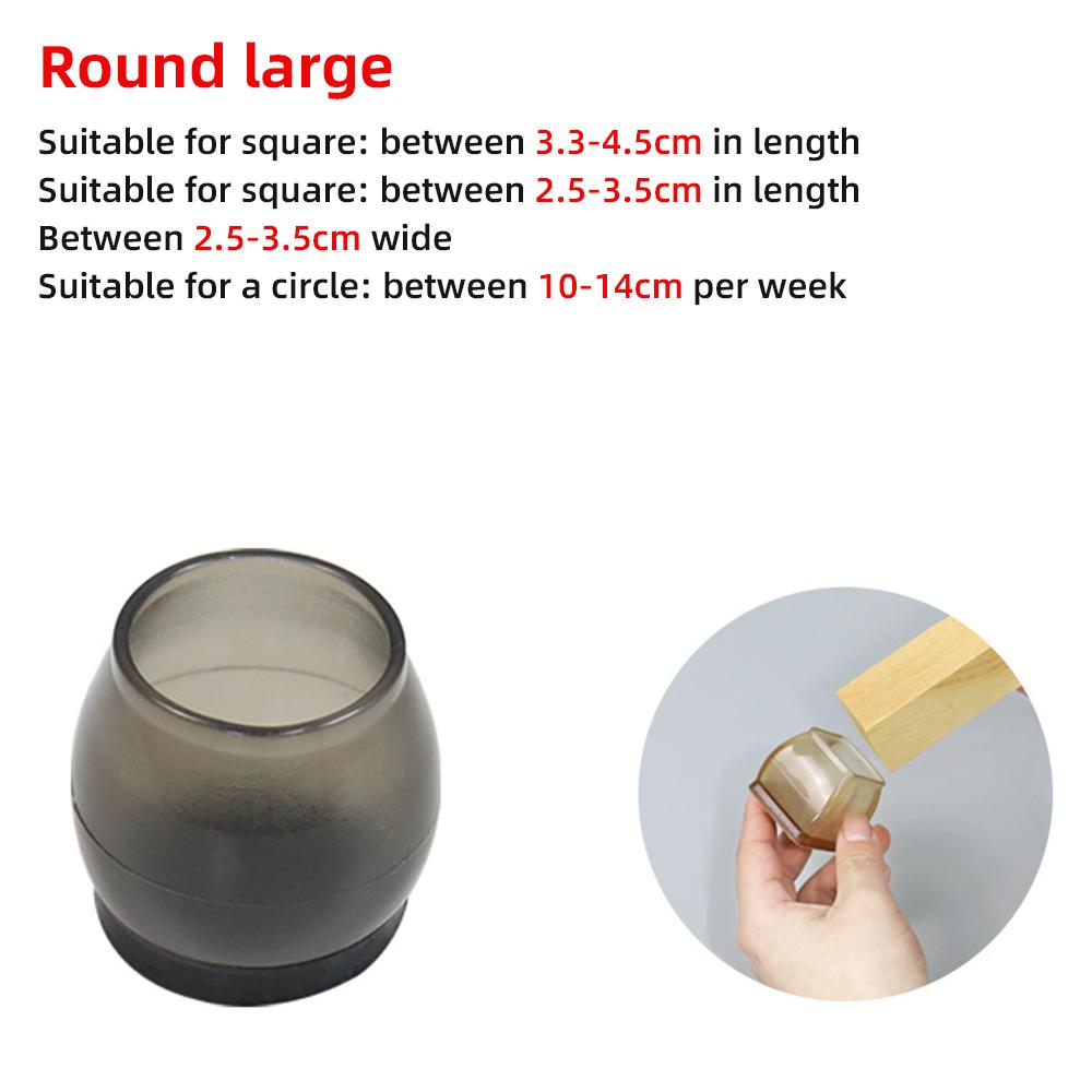 4 Pcs Chair Leg Floor Protectors for Hardwood Floors, Silicone Chair Caps Covers Furniture Pads Sliders W/ Wrapped Felt Bottom