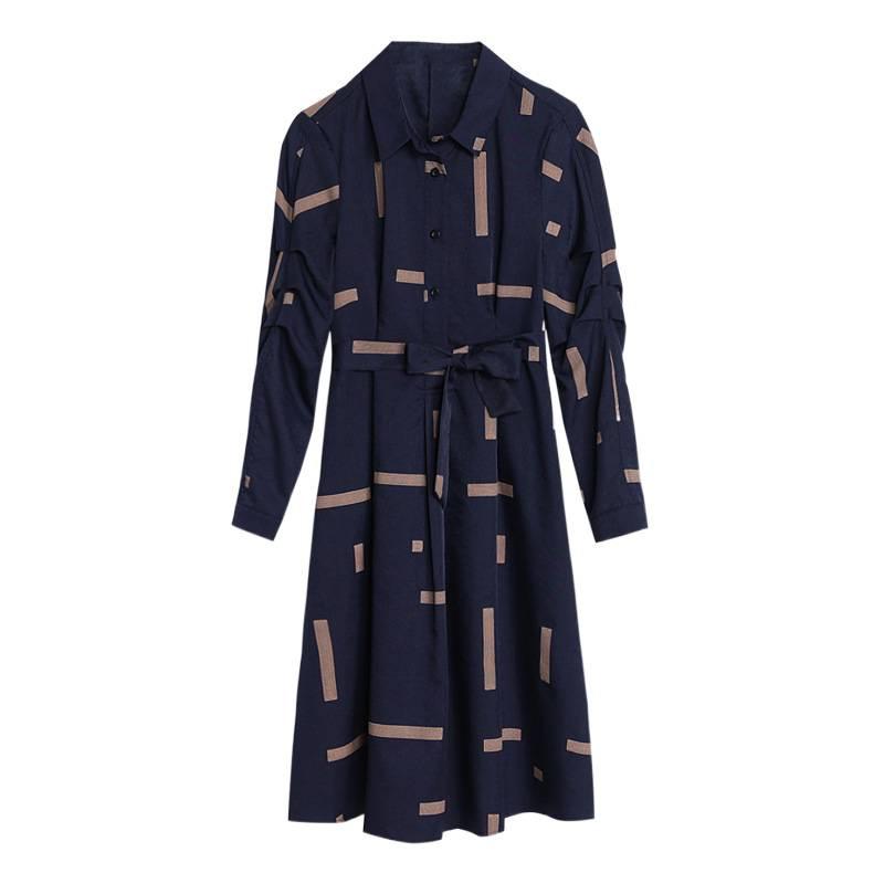2026 Autumn New Arrival: Stylish Waist-Cinching Slimming Mid-Length Shirt Dress for Women
