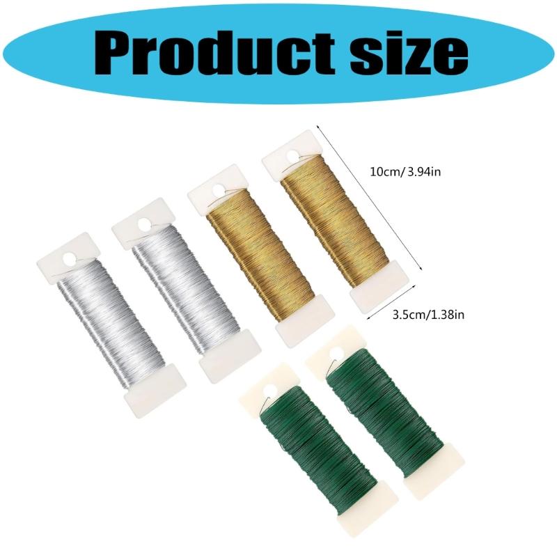 6 Rolls Craft Iron Wire 0.35mmX50m Each Aluminum Alloy Stainless Steel Wire For Art Craft Model Making Home Decoration