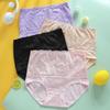 4Pcs Mid Waist Lace Flower Briefs Tummy Control Underwear for Women Fashion Seamless Panties  Ladies