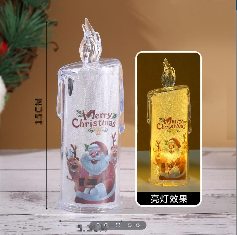 Versatile Christmas Electronic LED Candle Crystal Lamp Decorative PP Material Holiday Xmas Decor Battery Operated Nightlight