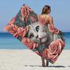 Whimsical Pet Art Beach Towel High-Definition Print Soft Texture Travel Compact for Women