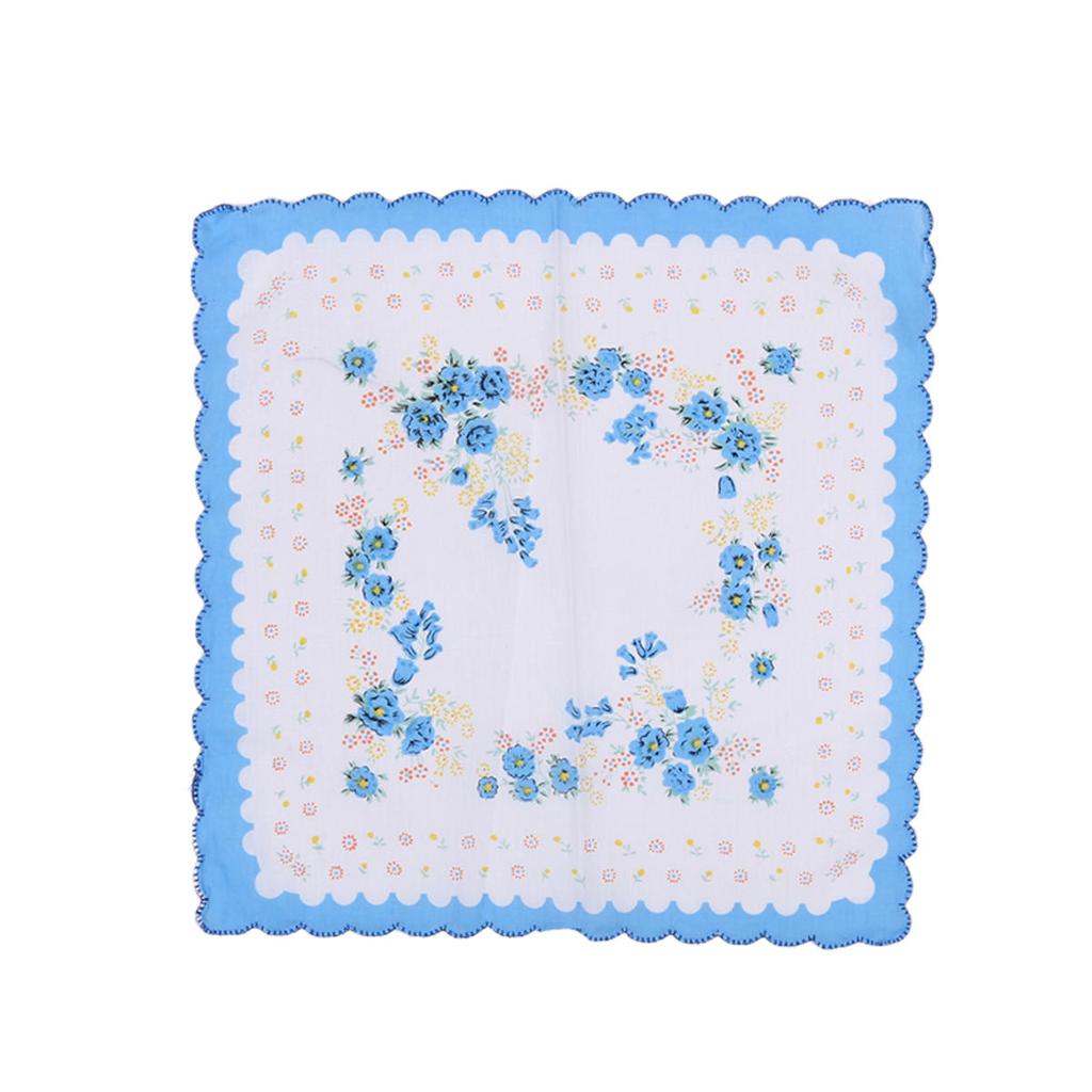 3ks Květinové kapesníkové ručníky 30*29cm Elegantní Vintage Klasické Bavlněné Hanky ​​Letní Přenosné Dámské Ručníky