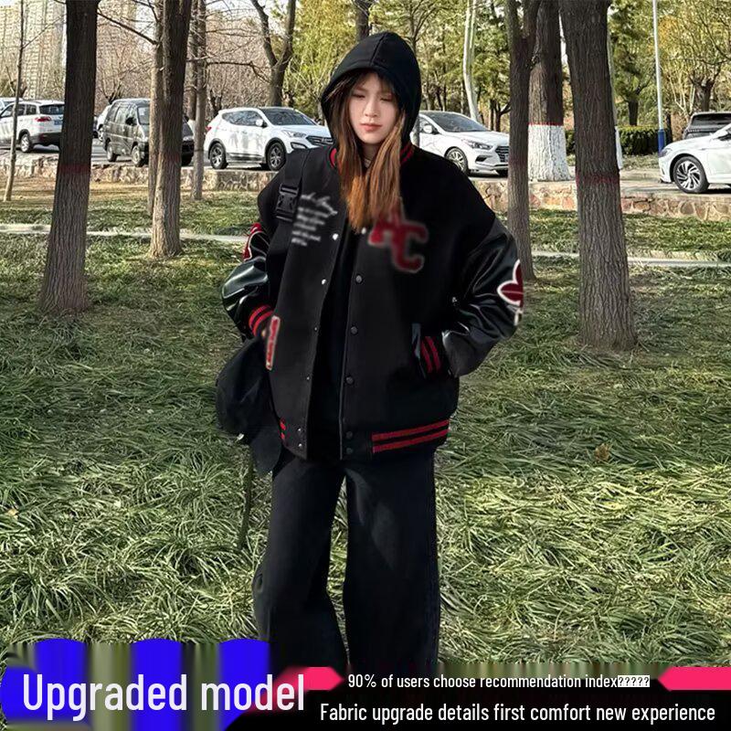 

2026 Men s Stylish Loose Jacket: Spring & Autumn High Street Fashion, Hong Kong & Japanese Harajuku Style, Korean Influence. 3XL чорний