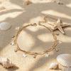 Double-layer butterfly metal cold wind anklet women's niche design sense gold chain foot chain tide