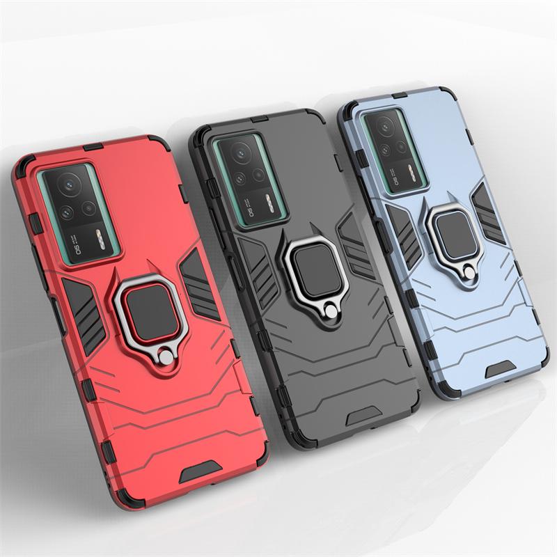 For Xiaomi Redmi K60E Case Cover Redmi K60E Capas Bumper Shockproof Ring Magnetic Metal Holder Cover For Redmi For K60E Fundas