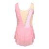 Girls Figure Skating Dress Sleeveless Sparkly Rhinestones Ruched Mesh Built In Briefs Dancewear