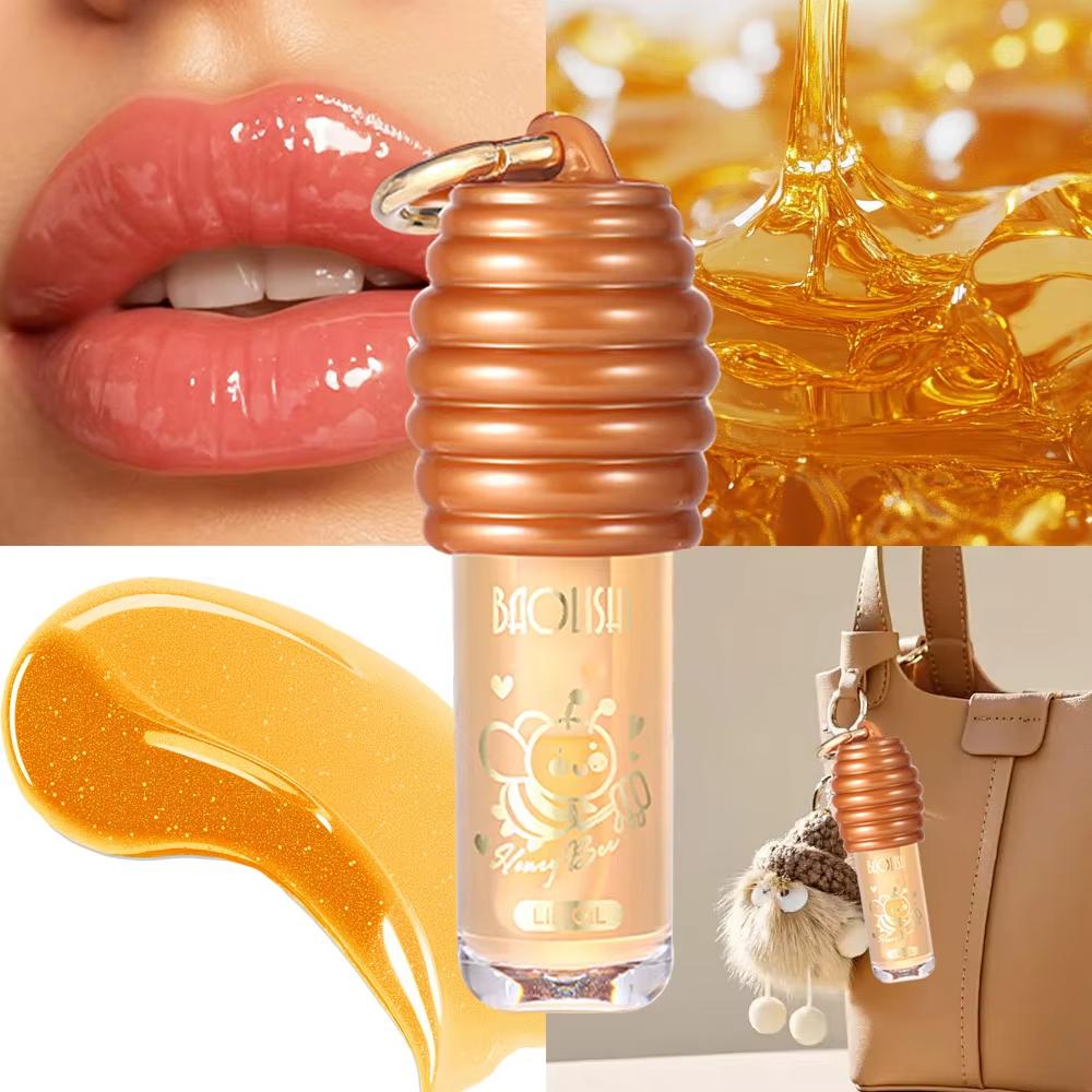 Honey Flavored Lip Gloss for Plump Lips Coloring Collagen Lip Gloss Moisturizing Lip Care Extreme Volume