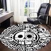 1pc Day of the Dead, Skull Office Round Area Rug,  Mat Suitable For Office, Under Office Chairs Bedroom Living Room Home Decor, Room Deco