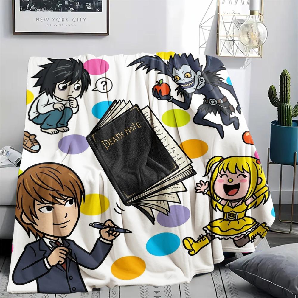 1PC Death Note Patterned Flannel Blanket Suitable For All Seasons For Home Decor Warmth And Comfort Gifts Holiday Present