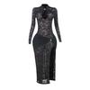 Autumn 2025 New Style, Fashionable Long Dress, Temperament, Spicy Girl, Sexy, Lace, Slit Dress