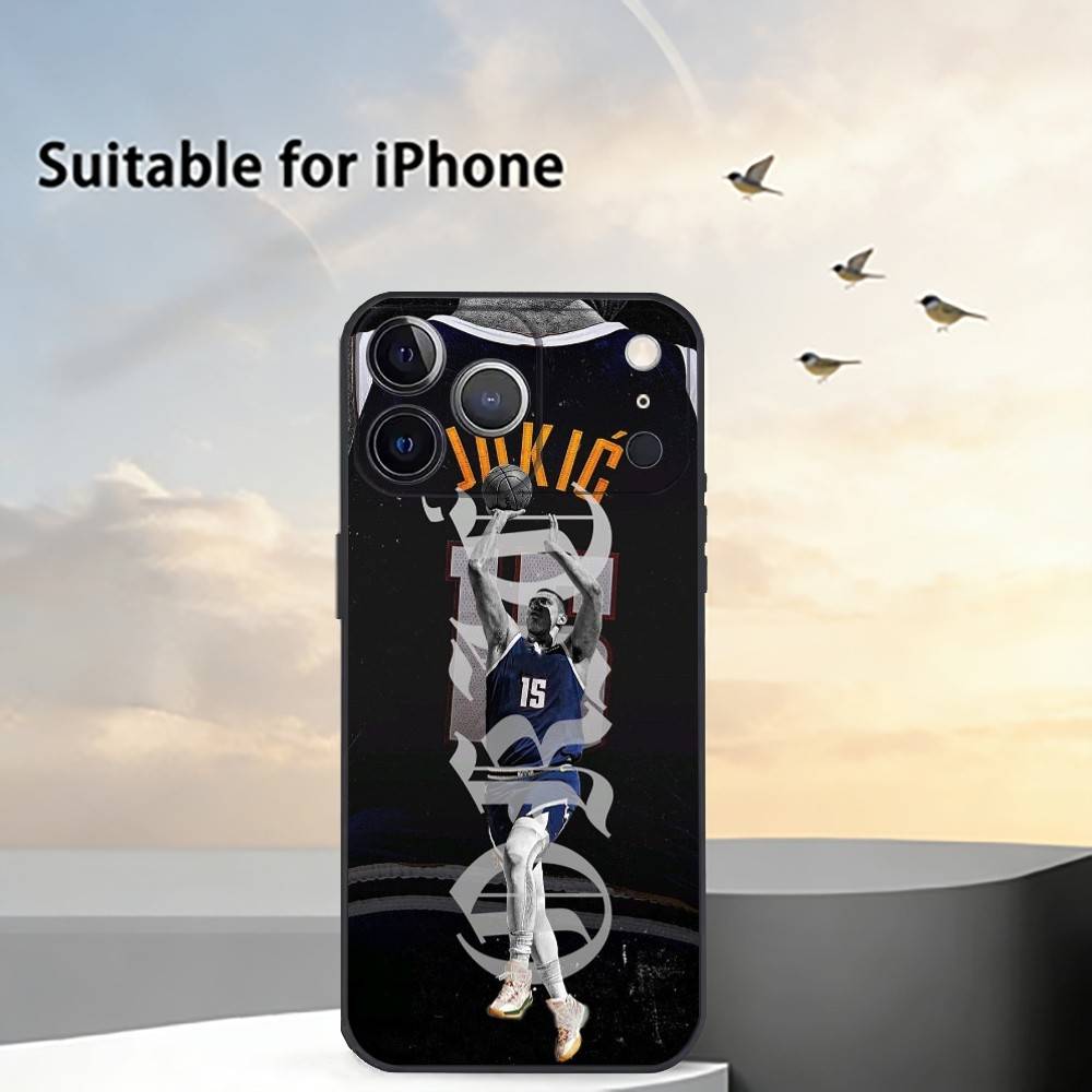 Basketball Sport N-Nikola Jokic Phone Case For iPhone 17,16,15,14,13,12,11 Plus,Pro Max,XS,Soft Silicone Black Cover