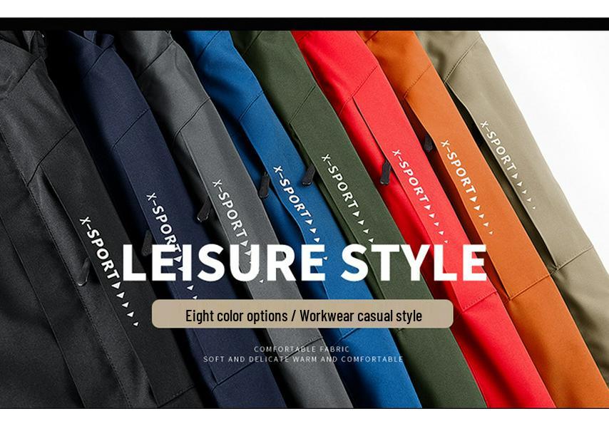 Men's Casual Hooded Windbreaker Jacket - Breathable, Loose Fit, Plus Size, for Spring and Autumn