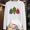 (Asian Size) Style Trend Lovely Christmas New Year Graphic Tee Print T Shirt Women Autumn Winter Casual Fashion Top Clothing Long Sleeve T-shirts