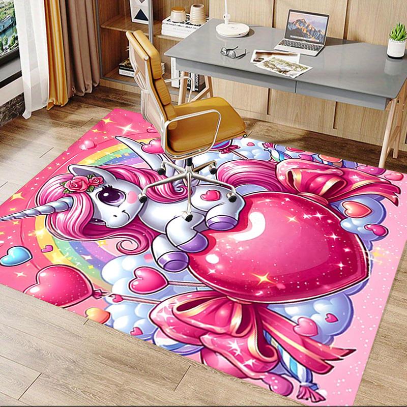 1PC Unicorn Heart Extra Large Non-Slip Floor carpet, Office, family, bedroom, Studio - Large Area RugJ0393