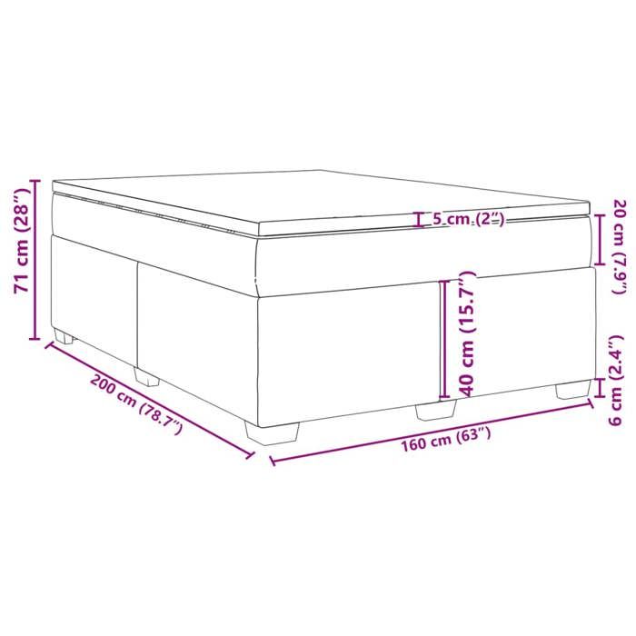 VidaXL Slat Bed Base with Mattress Dark Brown 160x200 Cm, Bed, Platform Bed, Panel Bed, Furniture of 3285147