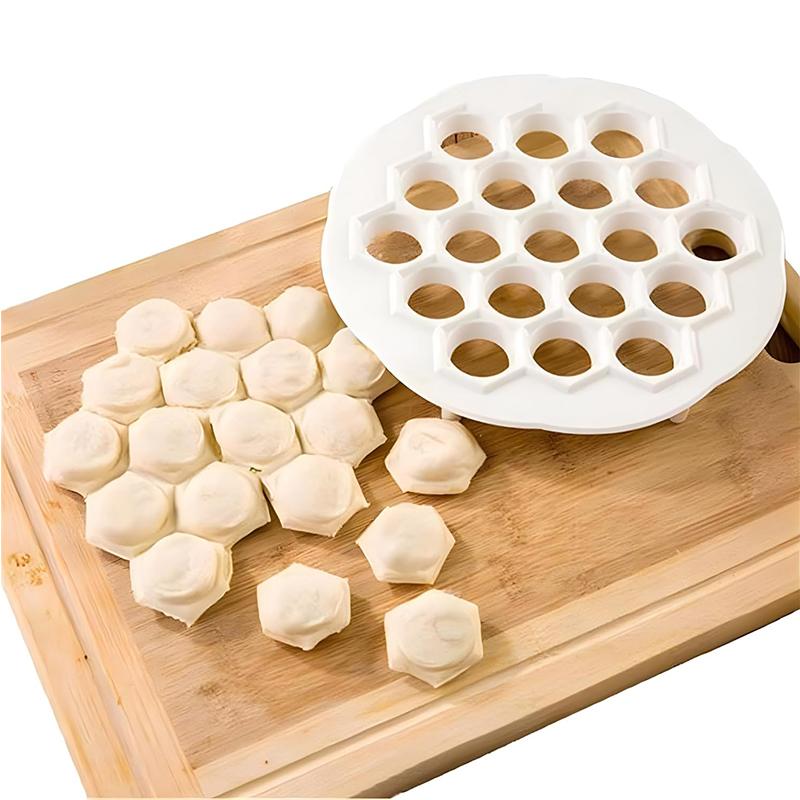 19 Hål Rysk Ravioli-tillverkare Dumplingsform PP Pelmeni Köttdumplings-tillverkare Maskin Ravioli-skärare Köksredskap Prylar