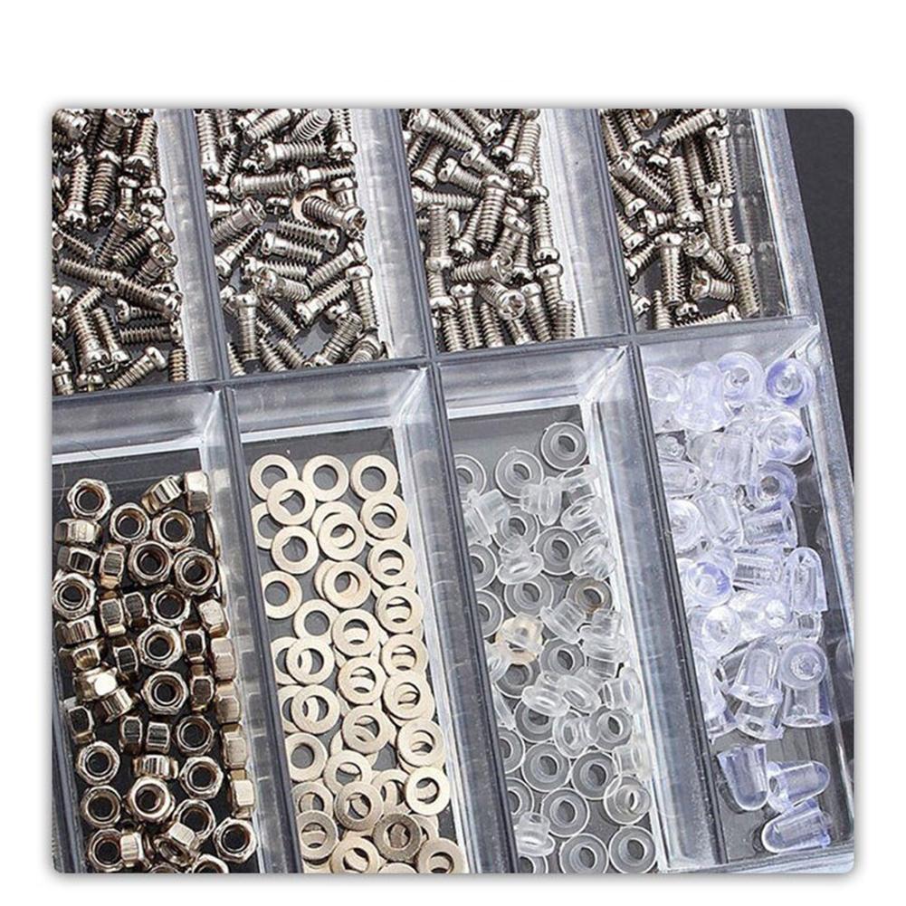 1000pcs Eyeglasses Repair Kit with Screws Nuts Bolts and Washers for Sunglasses Watches Jewelry and Electronics