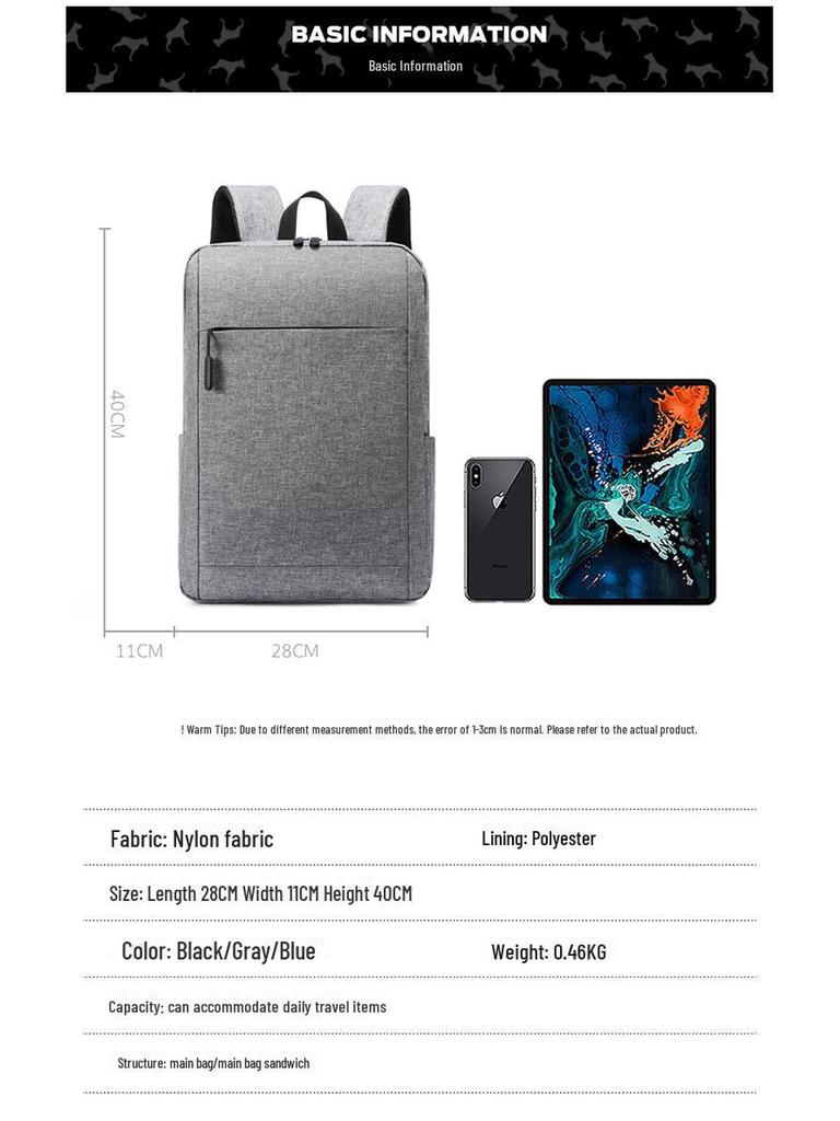 Frühling/Sommer Cross-Border Mode Rucksack: Unisex Koreanisches Minimalistisches Design, Perfekt für Freizeit, Reisen, Geschäft und Laptops.