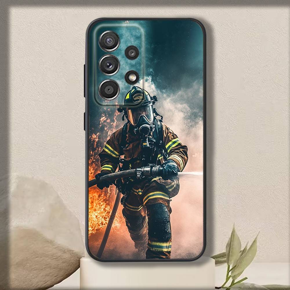 Cool Firemans Phone Case For Samsung S 25,24,23,22,30,21,10,9,Ultra,Plus,Lite,FE,4,5 G Soft Black Case Samsung S23plus5G